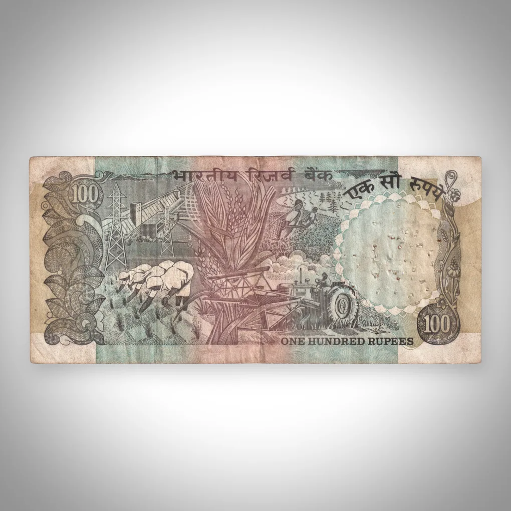 Rare 100 Rupees R N Malhotra Signature Agriculture Series Republic India Bank Note # A517