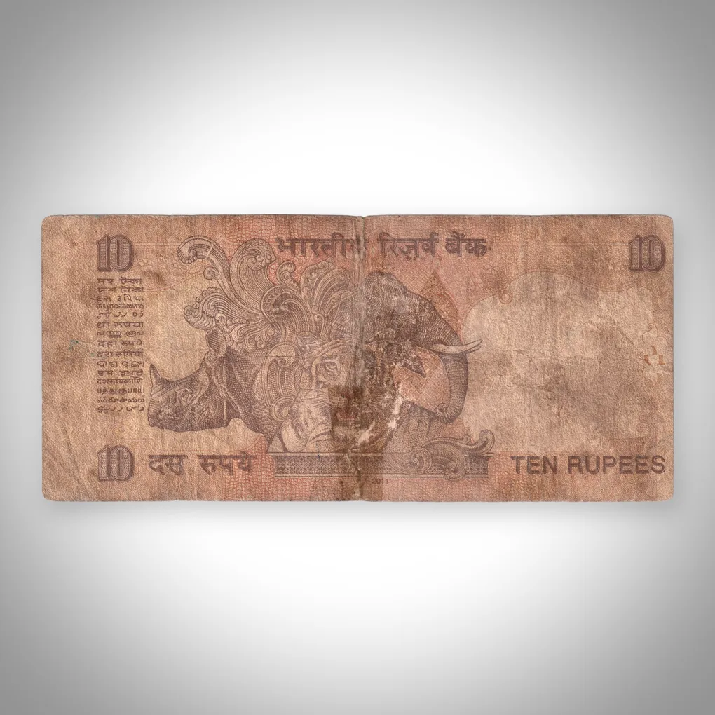 Shifting Error Rare 10 Rupees 2011 Mahatma Gandhi Series Reserve Bank of India Republic India Note # A519