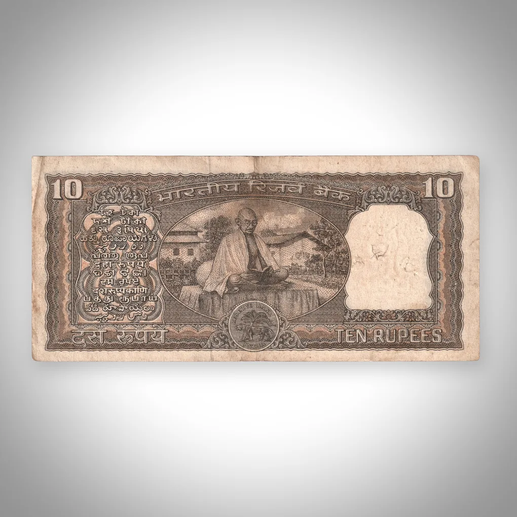 Rare 10 Rupees Gandhi Birth Centenary 1969 L K Jha Signature Reserve Bank of India Republic India Note # A521