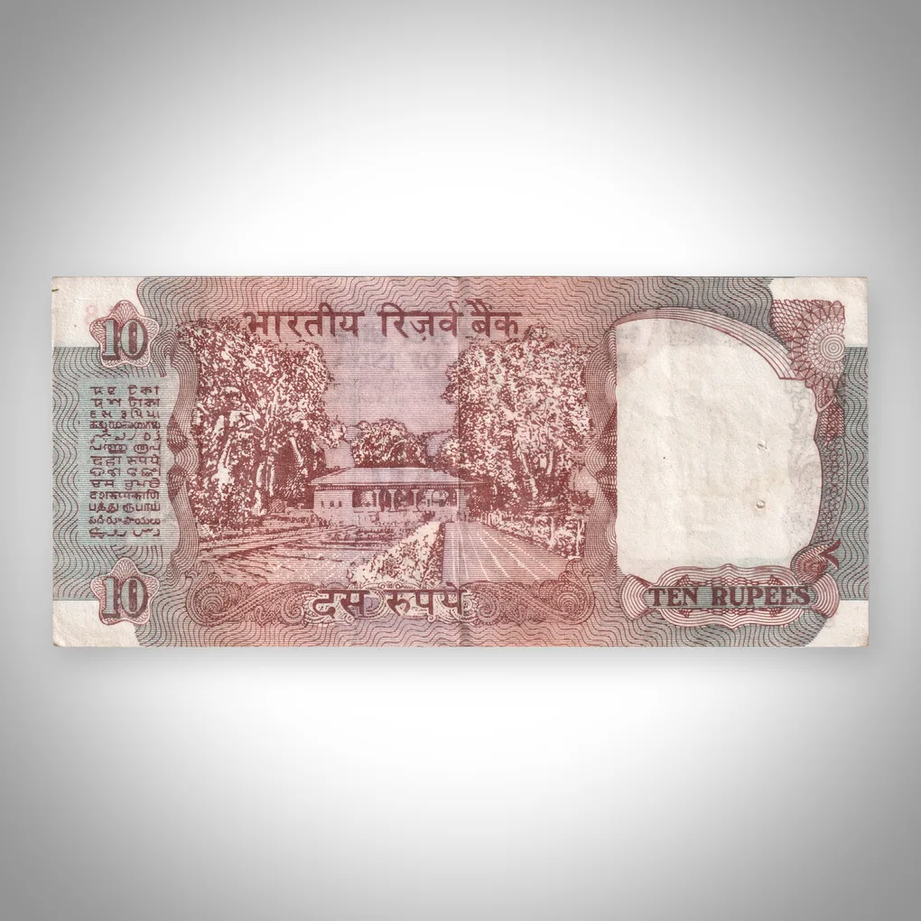 Rare 10 Rupees C Rangarajan Signature Shalimar Garden Pavilion Reverse Republic India Reserve Bank of India Note # A522