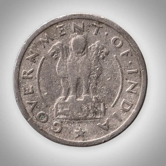 Rare 1/2 Rupee 1950 Lion Capital Corn Ears Bombay Mint Republic of India Coin # A532