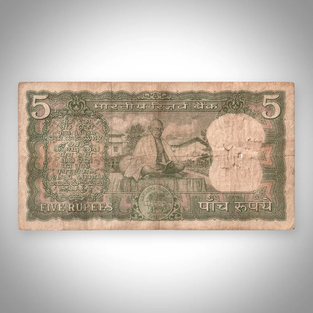 Rare 5 Rupees Gandhi Ji Reading book Birth Centenary Issue B N Adarkar Signature Republic India Note # A540