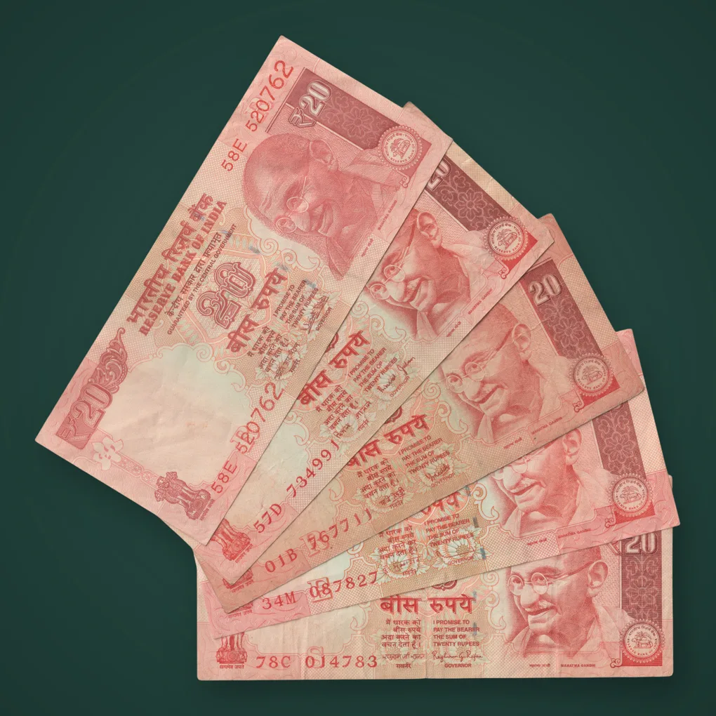 5 Different Signature Notes of 20 Rupees OLD Gandhi Series Signed By Urgit Patel, Bimal Jalan, YB Reddy, D Subbarao, Raghuraman Rajan Republic India Notes # A552