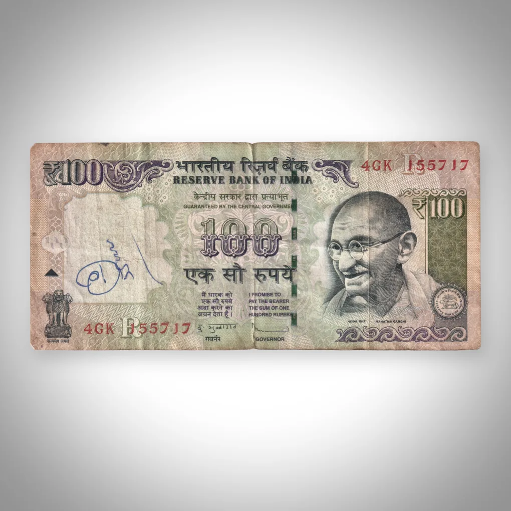 100 Rupees 2012 Mahatma Gandhi Series D Subbarao Signature Republic India Note # A555