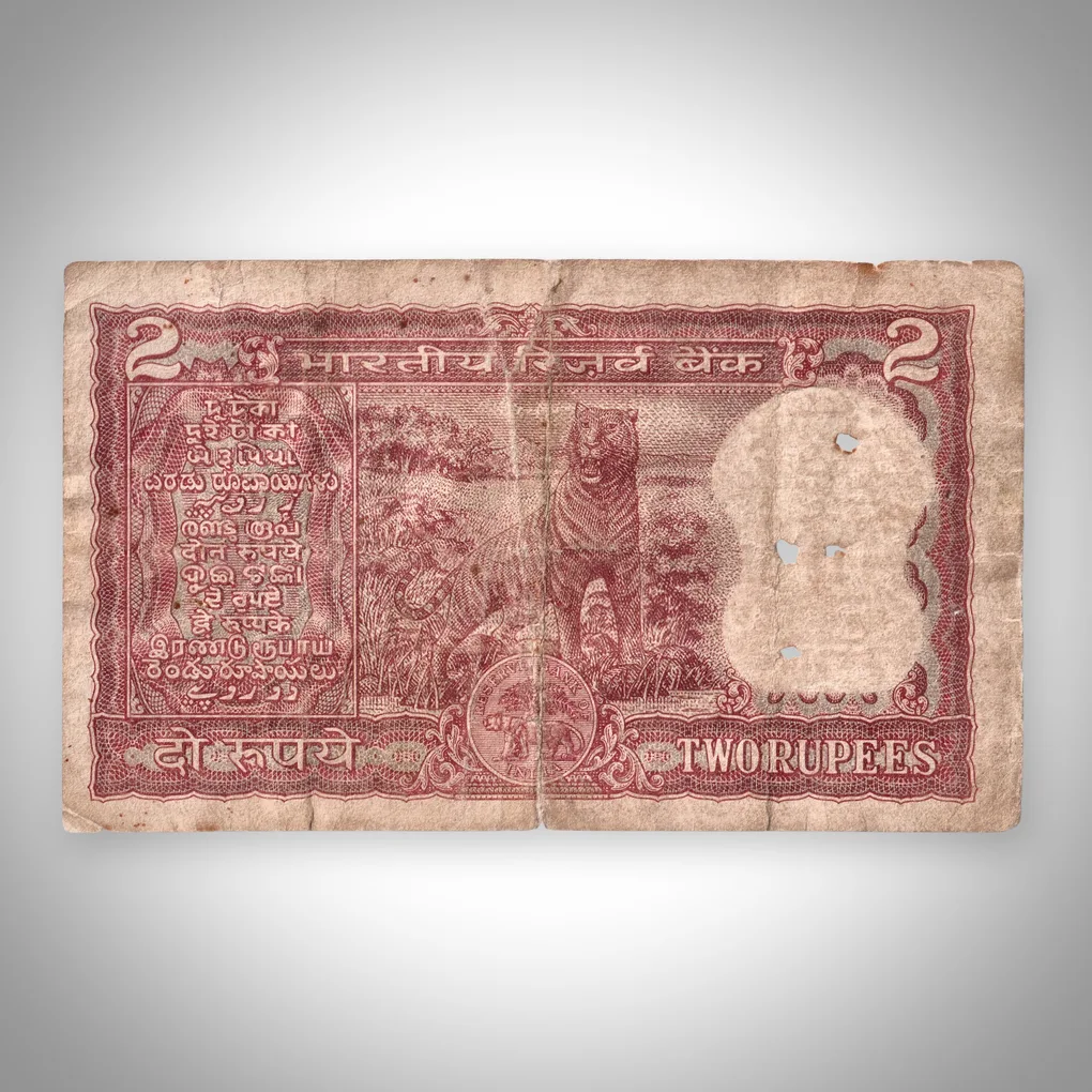 Rare 2 Rupees Tiger Series Note Signed by Dr Manmohan Singh Reserve Bank of India Republic India Note # A565