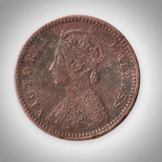 Rare 1/12 Anna 1878 Queen Victoria Empress Calcutta Mint British India Coin # A588