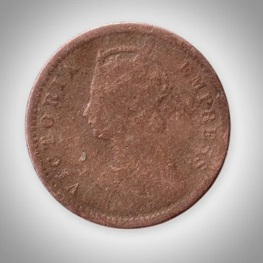 Rare 1/12 Anna 1891 Queen Victoria Empress Calcutta Mint British India Coin # A591