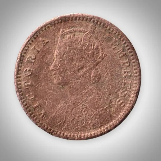 Rare 1/12 Anna 1892 Queen Victoria Empress Calcutta Mint British India Coin # A592