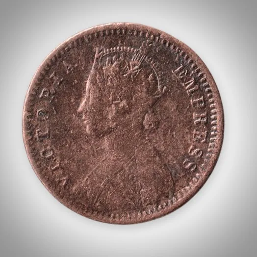 Rare 1/12 Anna 1894 Queen Victoria Empress Calcutta Mint British India Coin # A593