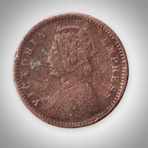 Rare 1/12 Anna 1895 Queen Victoria Empress Calcutta Mint British India Coin # A594