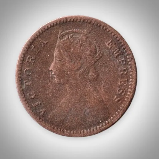 Rare 1/12 Anna 1897 Queen Victoria Empress Calcutta Mint British India Coin # A595