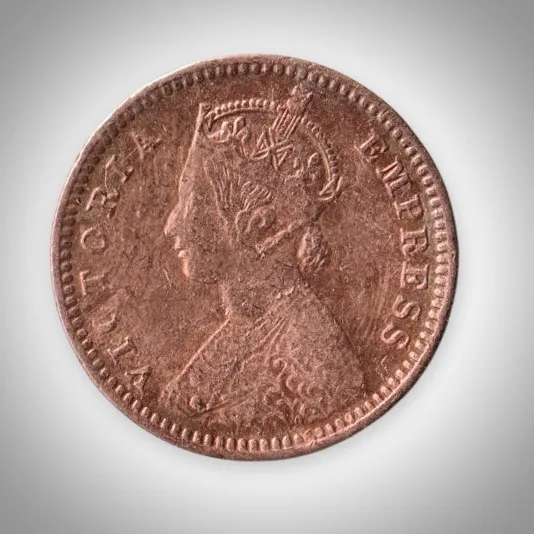 Rare 1/12 Anna 1898 Queen Victoria Empress Calcutta Mint British India Coin # A596