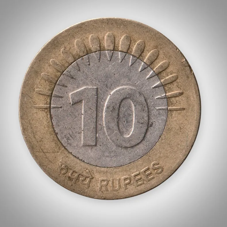 Rare 10 Rupees 2008 Unity in Diversity Bimetallic Noida Mint Coinage of Republic India Coin # A616