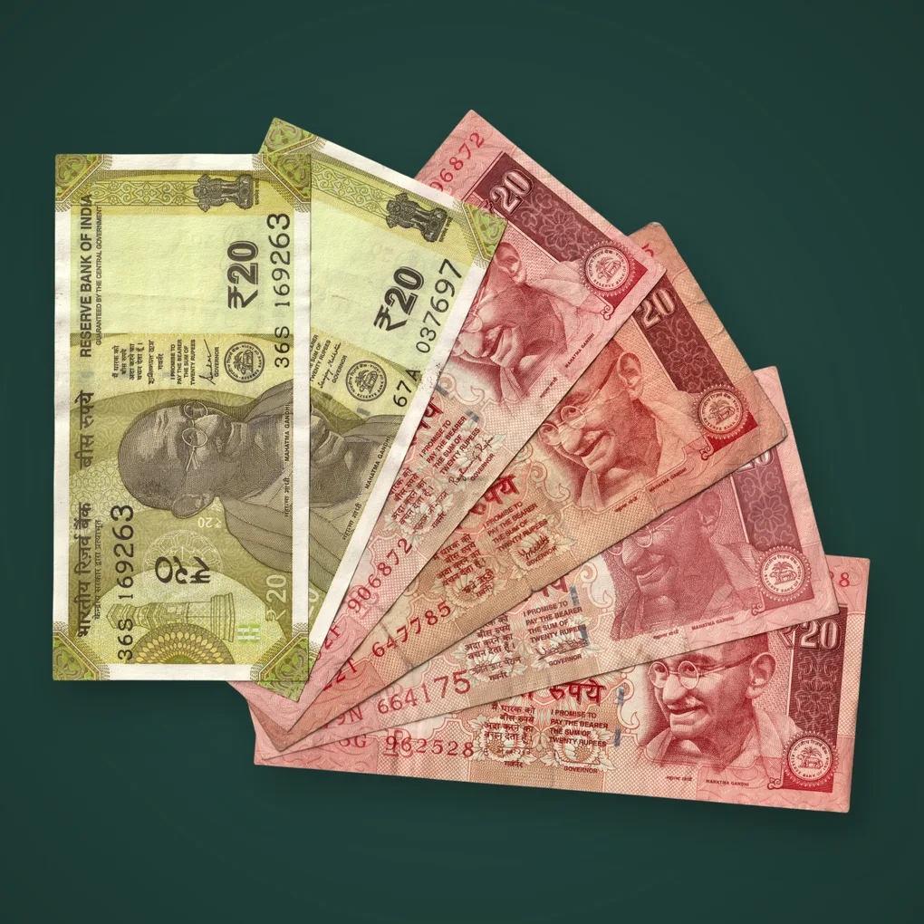 6 Different Signature Note Set of 20 Rupees Mahatma Gandhi Old and New Series Republic India # A619