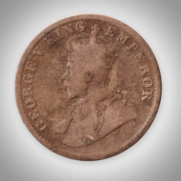 Rare Quarter Anna 1917 King George V Calcutta Mint British India Coin # A626