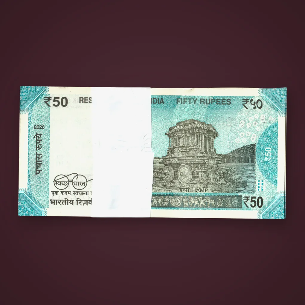 Rare 50 Rupees 2026 Complete Serial Packet Signed by Sanjay Malhotra Mahatma Gandhi New Series Hampi 2FA Prefix Bundle Republic India Note # A670