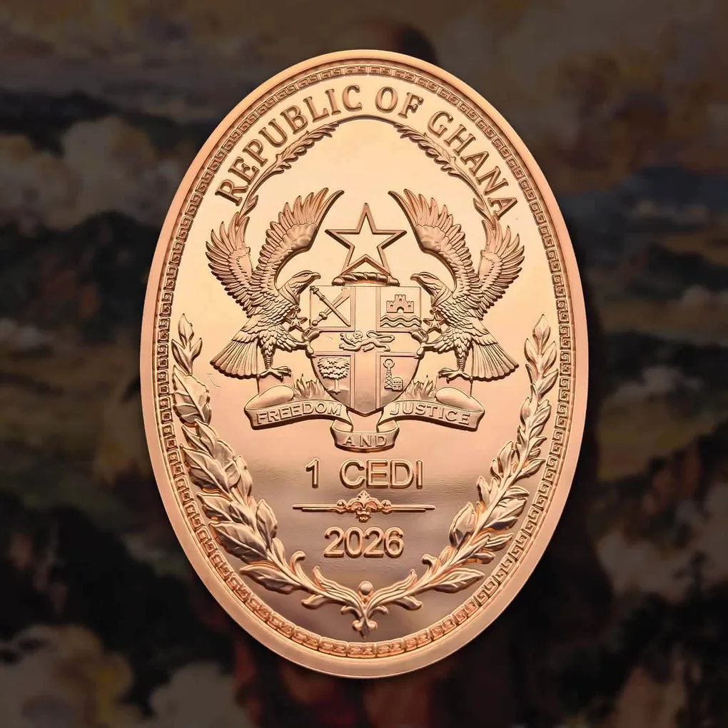 Republic of Ghana Maitreya Buddha 1 Cedi Year 2026 Proof Coin Issued Unique and Rare