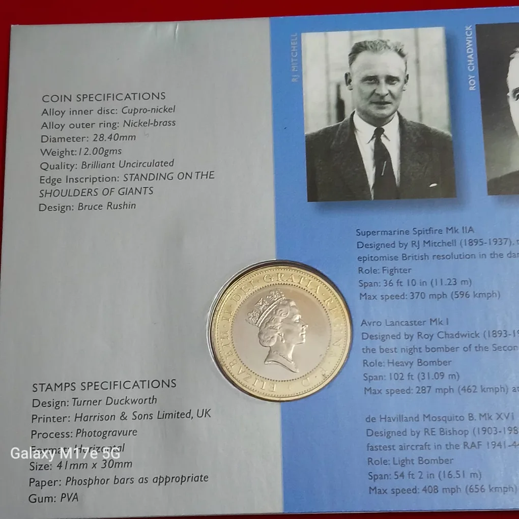 Ex Rare Two Pounds Proof Coin issued Royal Mint "Flights of Genius" Concord Aviation Year 1997 United Kingdom £2 coin