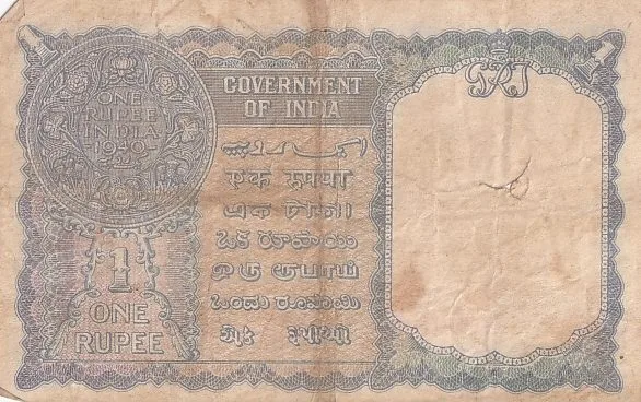 One Rupee 1940 Very Fine Condition Note of King George VI British India #3