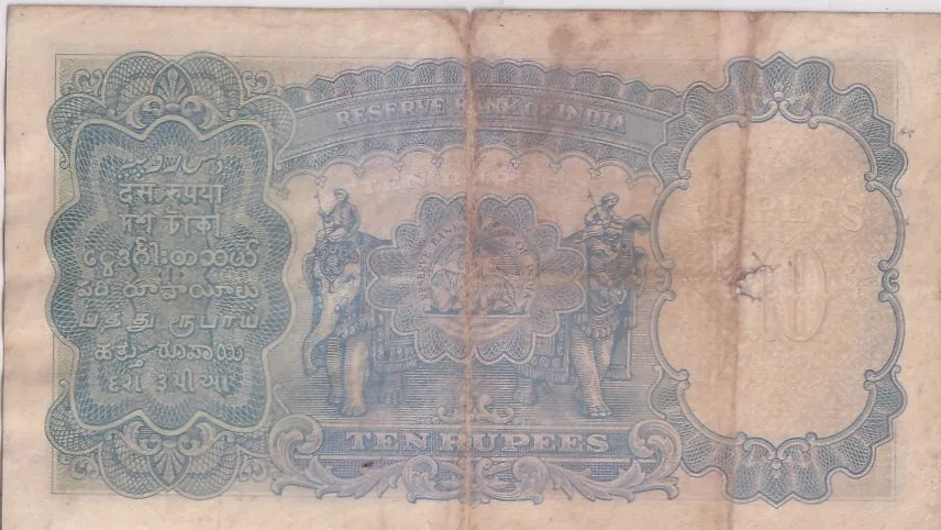 British India 10 Rupees J B Taylor Sign 1938 Old Note Rare #2
