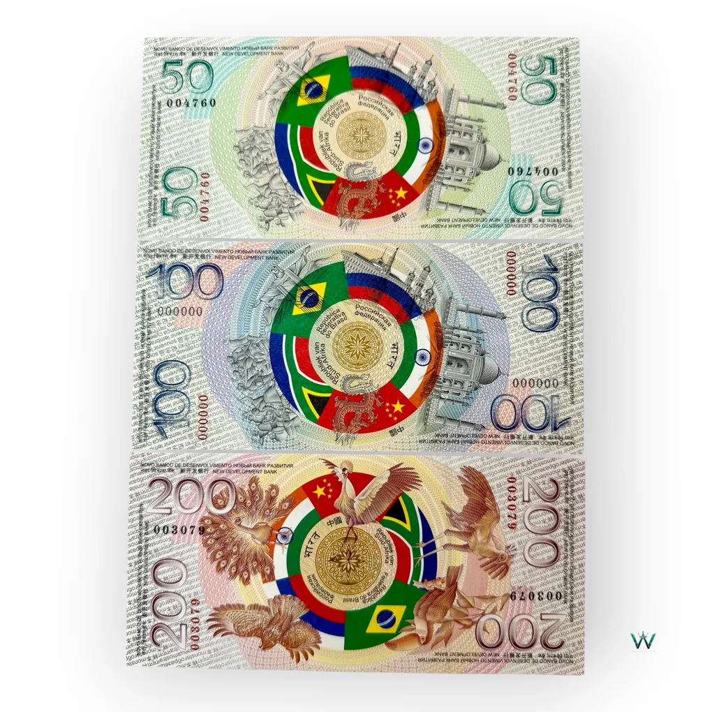 Brics Test Banknote Series Issued By Russia 50 100 and 200 Ultra Unique and Rare