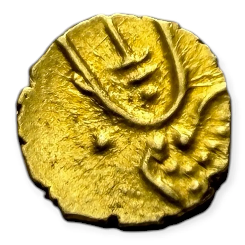 Viraraya Fanam Tamil Nadu Ganesh Motif Mysore Gold Fanam Issue Very Unique and Rare Gold Issue