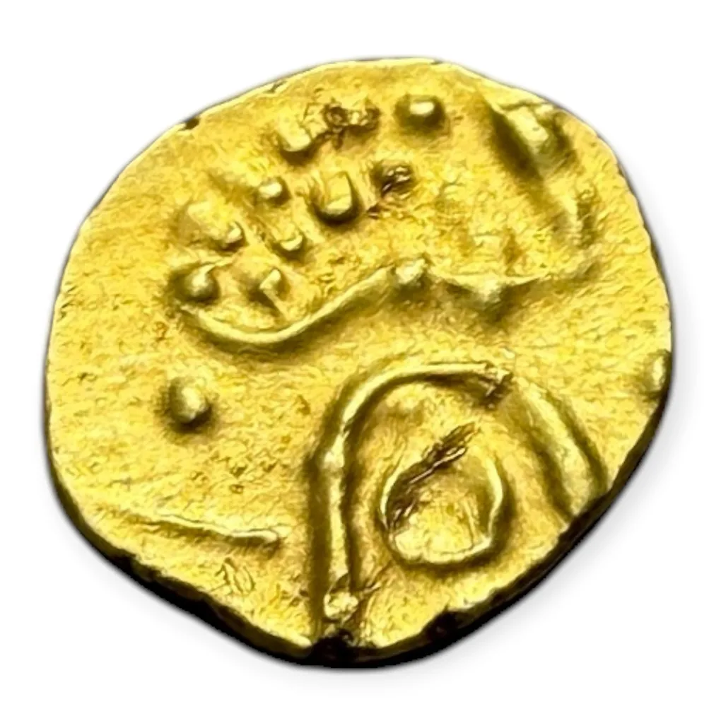 Viraraya Fanam Tamil Nadu Ganesh Motif Mysore Gold Fanam Issue Very Unique and Rare Gold Issue