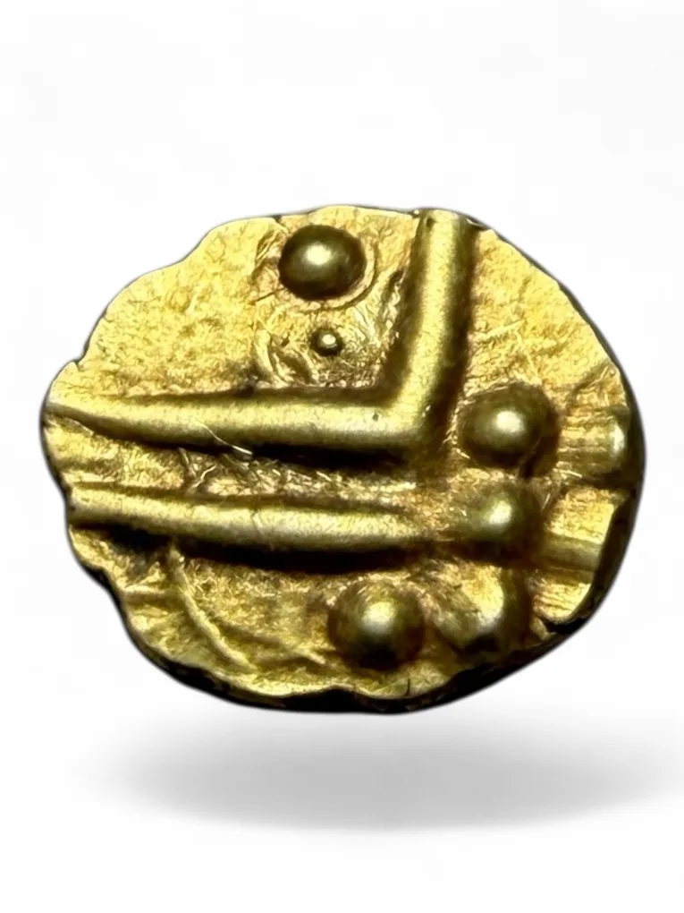 Viraraya Fanam Tamil Nadu Ganesh Motif Mysore Gold Fanam Issue Very Unique and Rare Gold Issue
