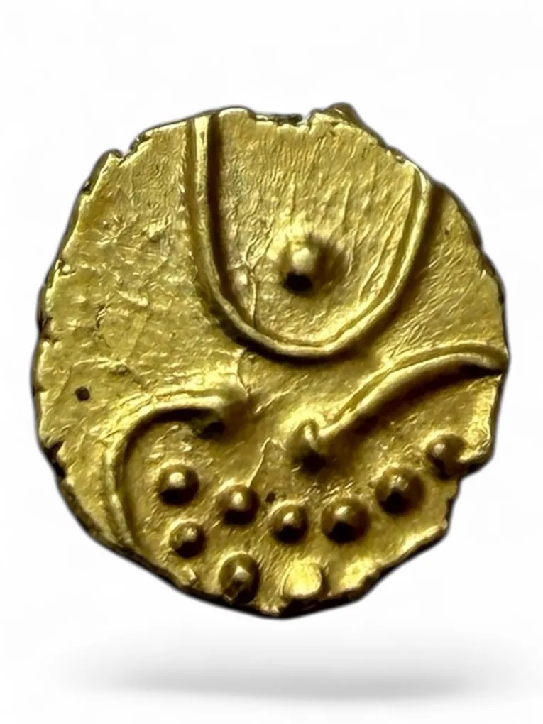 Viraraya Fanam Tamil Nadu Ganesh Motif Mysore Gold Fanam Issue Very Unique and Rare Gold Issue