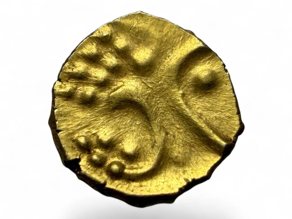 Viraraya Fanam Tamil Nadu Ganesh Motif Mysore Gold Fanam Issue Very Unique and Rare Gold Issue