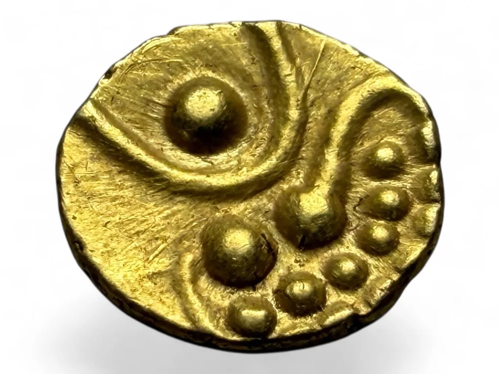 Viraraya Fanam Tamil Nadu Ganesh Motif Mysore Gold Fanam Issue Very Unique and Rare Gold Issue