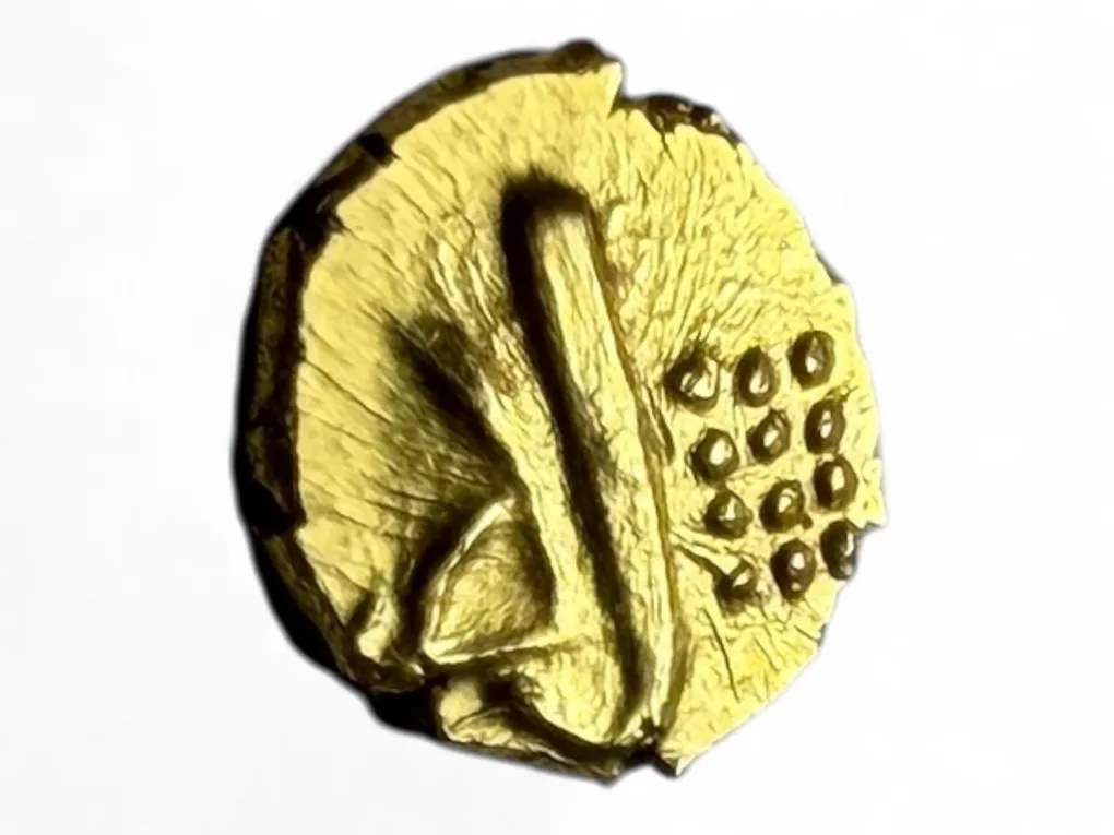 Gold Fanam South India Ganesh Motif Issue Very Unique and Rare Issue