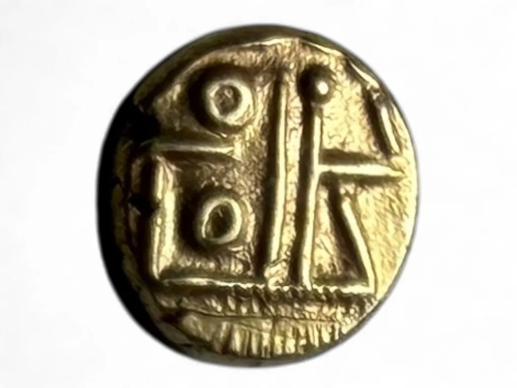 Gold Fanam South India Ganesh Motif Issue Very Unique and Rare Issue