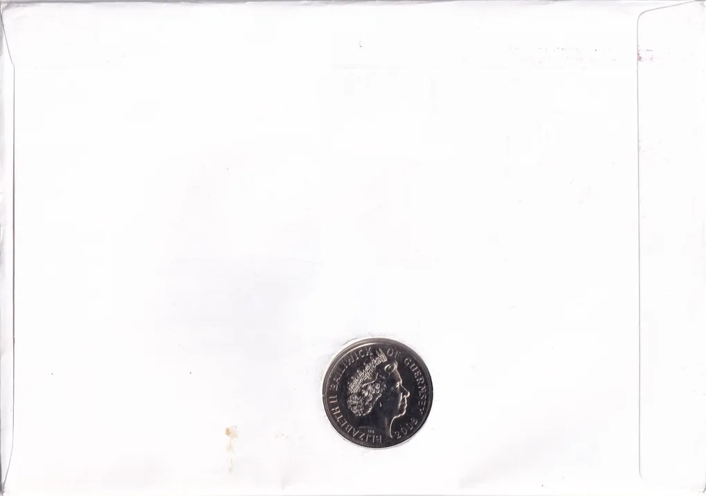 Guernsey 5 Pounds 2008 - Elizabeth II Formation of RAF Rare Coin (First Day Cover with Stamp)