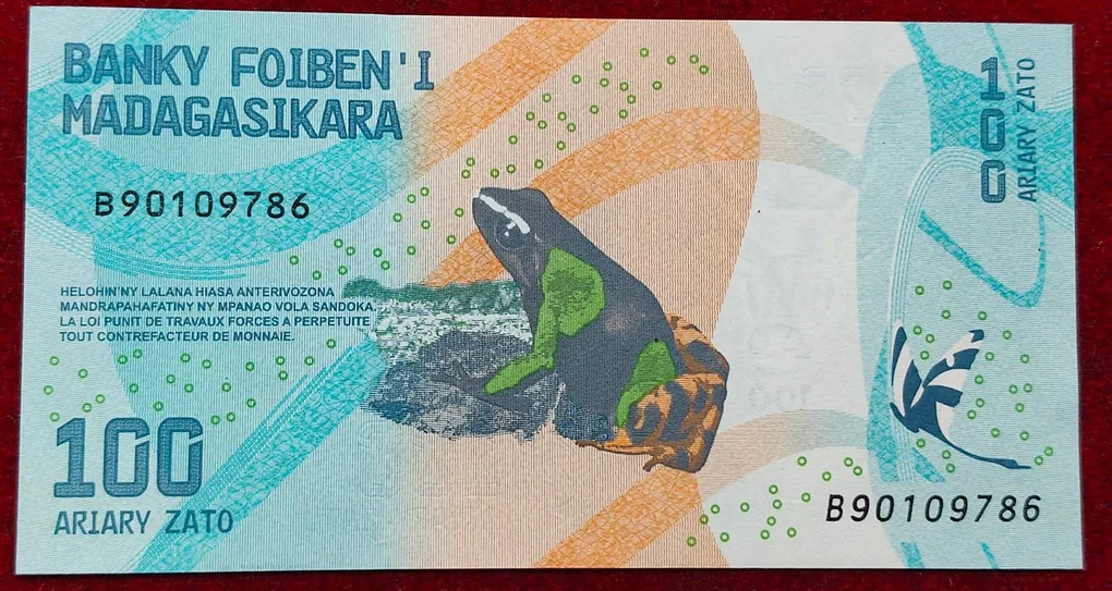 Madagascar 100 Ariary UNC Note With Fancy Number Ending 786