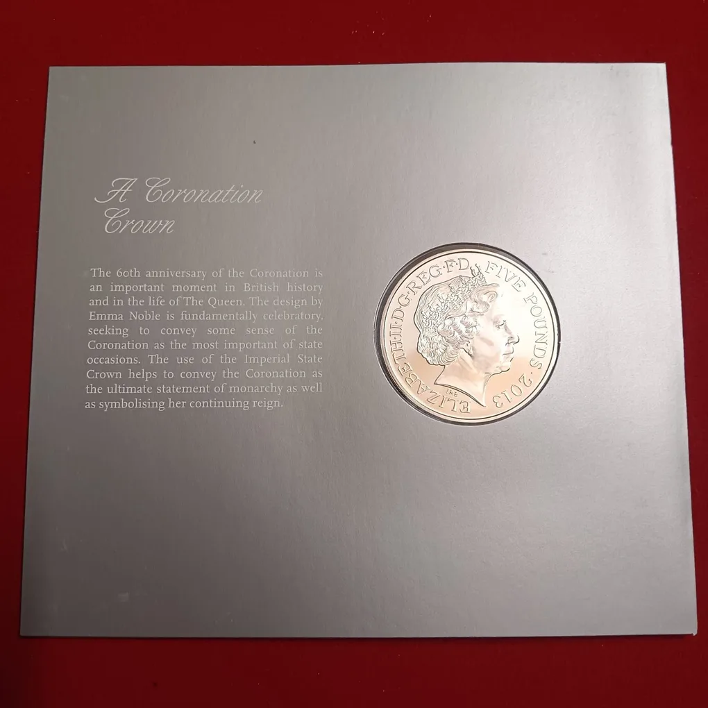 Extremely Rare The Queen's Coronation 60th Anniversary Five Pounds Elizabeth 1953-2013 To Reign And Serve Issued The Royal Mint