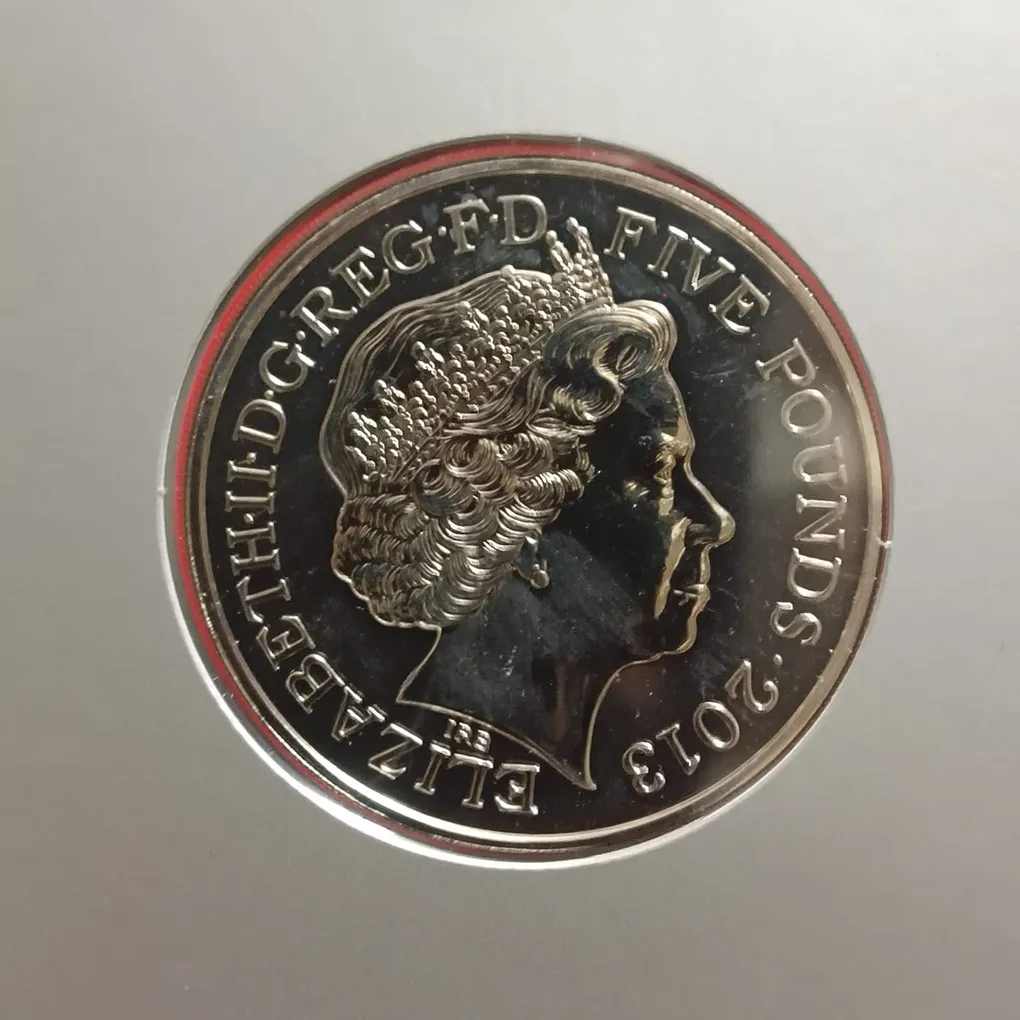 Extremely Rare The Queen's Coronation 60th Anniversary Five Pounds Elizabeth 1953-2013 To Reign And Serve Issued The Royal Mint