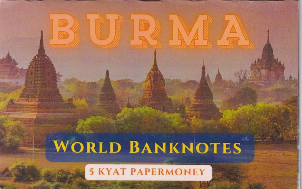 Burma 5 kyats UNC Note with Beautiful Folder