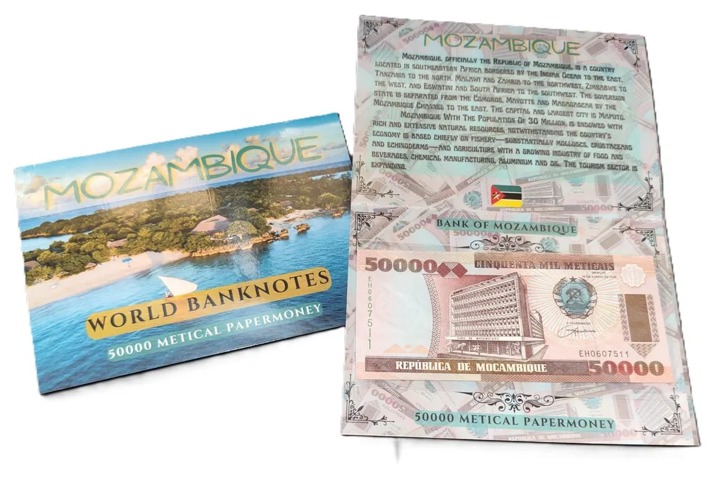Mozambique 50000 Metical UNC Note with Beautiful Folder