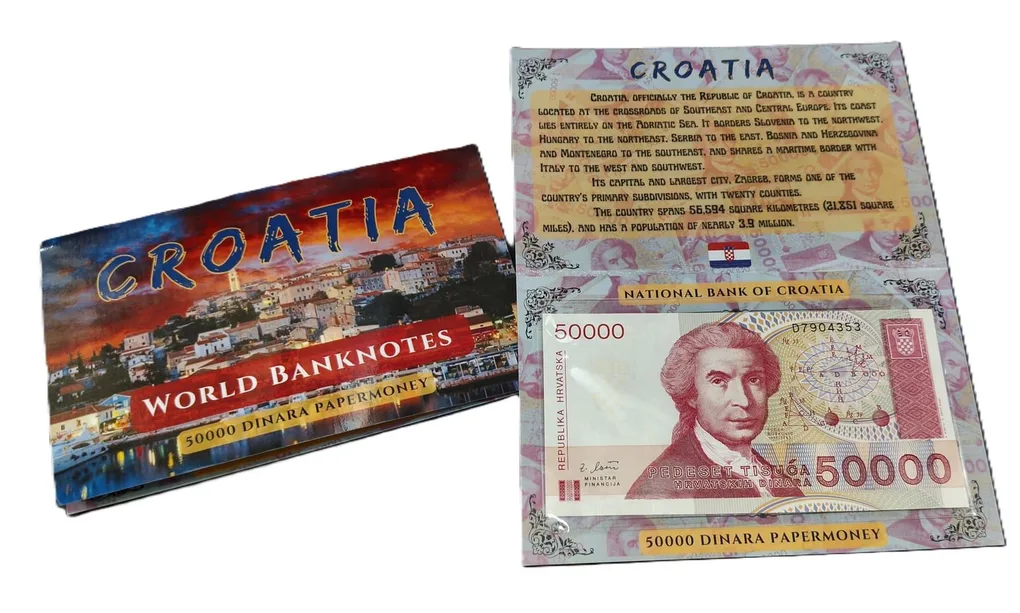 Croatia 50000 Dinara UNC Note with Beautiful Folder