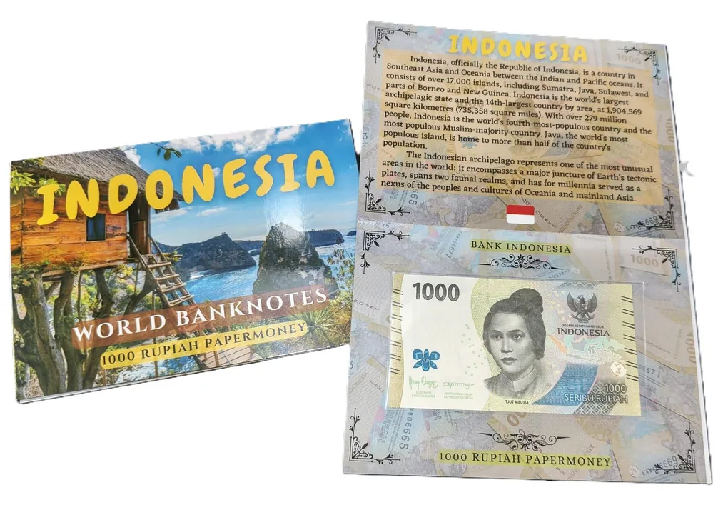 Indonesia 1000 Rupiah UNC Note with Beautiful Folder