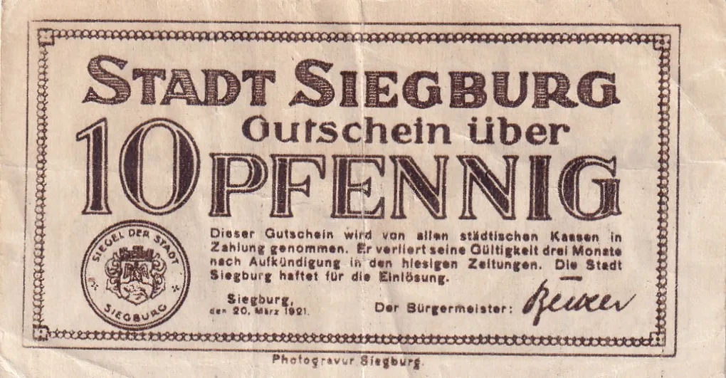 Germany, 10 Pfennigs (1921) series Rare Note Lowest Price