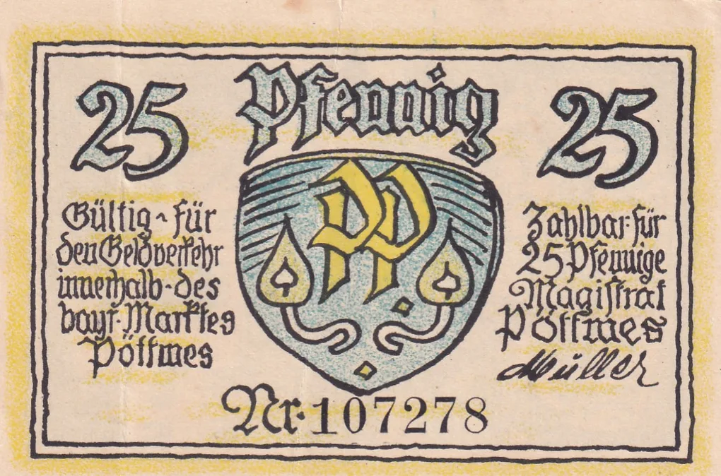 Germany, 25 Pfennigs series Rare Note Lowest Price