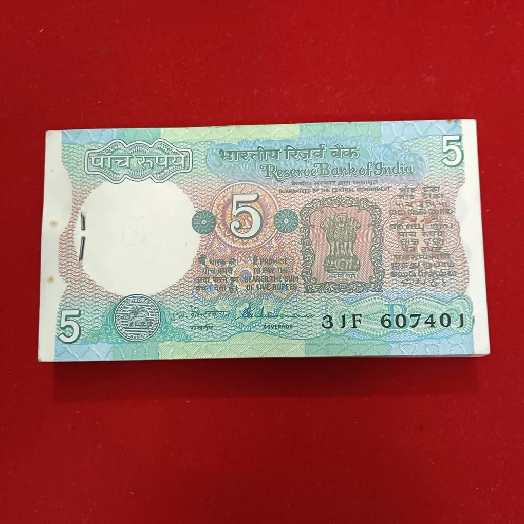 Five Rs Rare Tractor Full Serial Bundle Governor S.Venketraman Unc Condition Reserve Bank of India 607401
