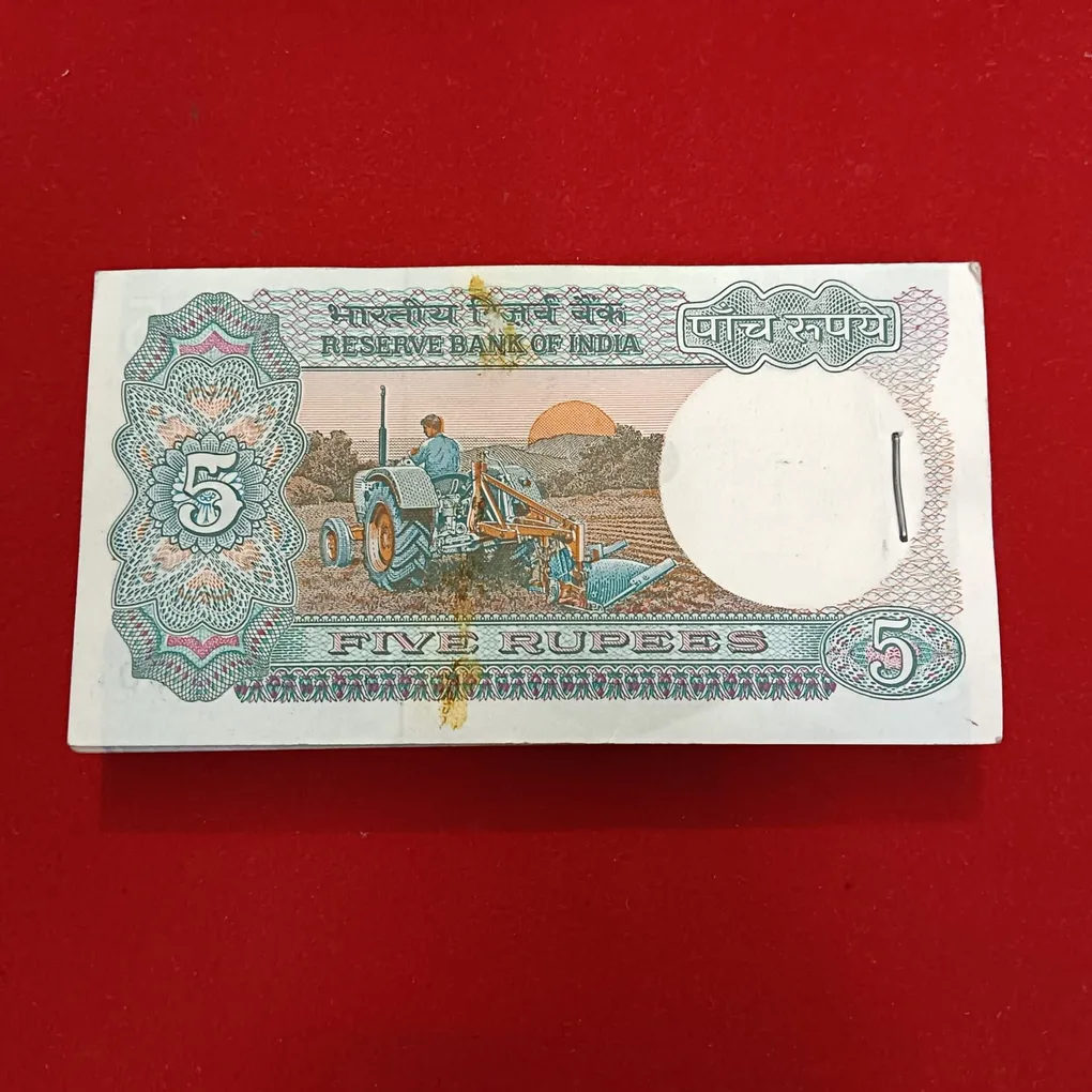 Five Rs Rare Tractor Full Serial Bundle Governor S.Venketraman Unc Condition Reserve Bank of India 607401