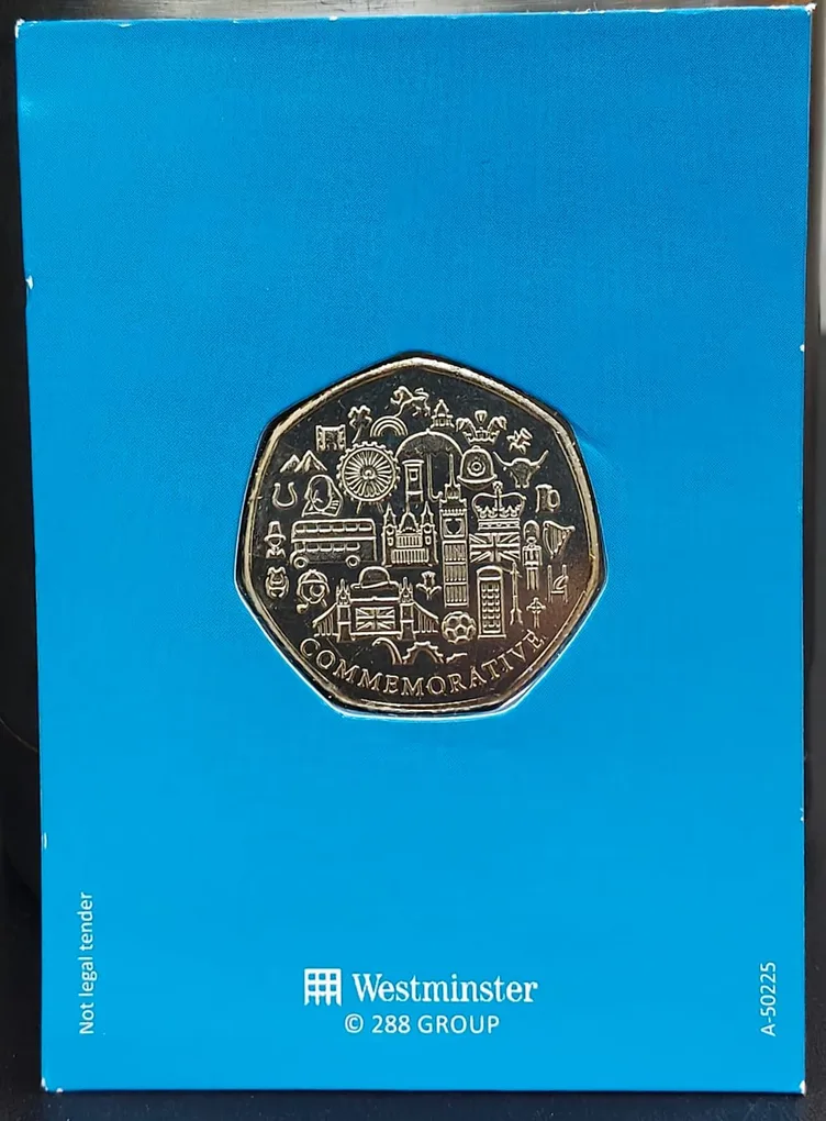 Great British Birds Peregrine Falcon In Shape of 50p By Westminster Commemorative Collector Edition Coin