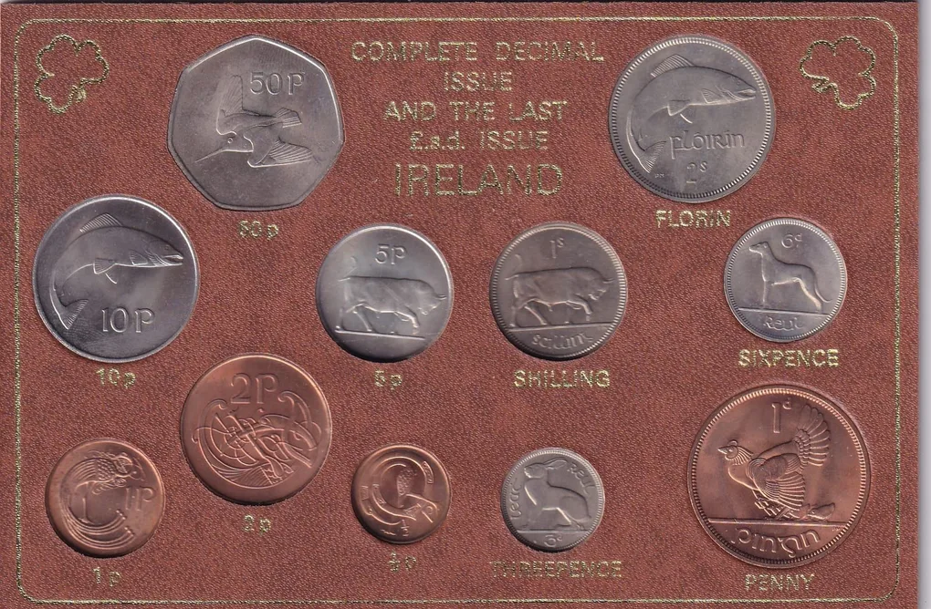 Complete Decimal Issue and The Last L.s.d. Ireland Rare ( 11 Coin Set)