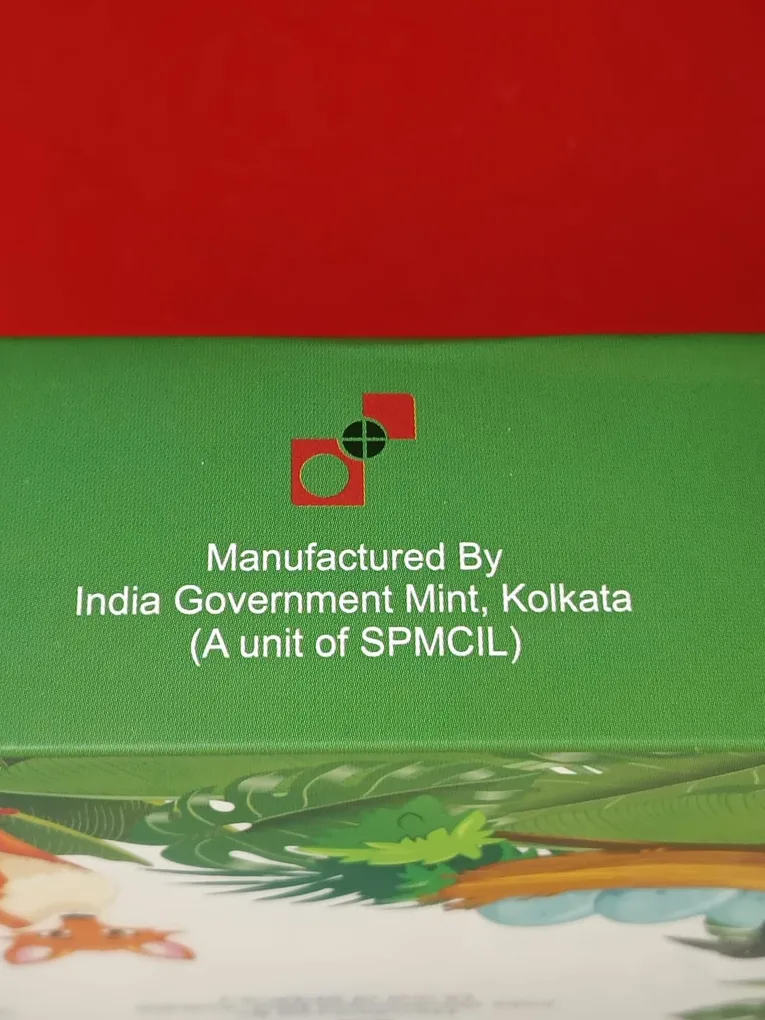 Ex Rare Panchatantra Souvenir Color Proof Coin featuring "The Crow and The Snake" story issued in 2022 Year Issued Indian Government Texal Kolkata Mint