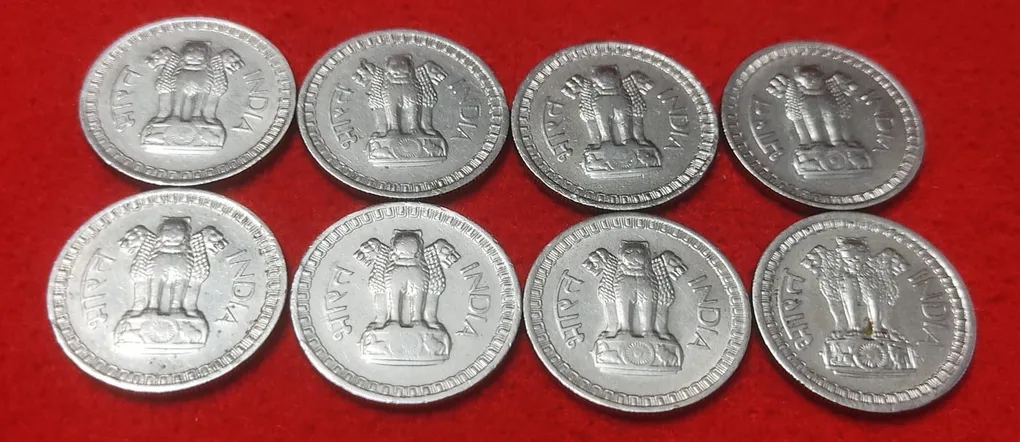 50 NAYE PAISE YEAR 1962 BOMBAY MINT -LOT OF 8 COIN PRICE