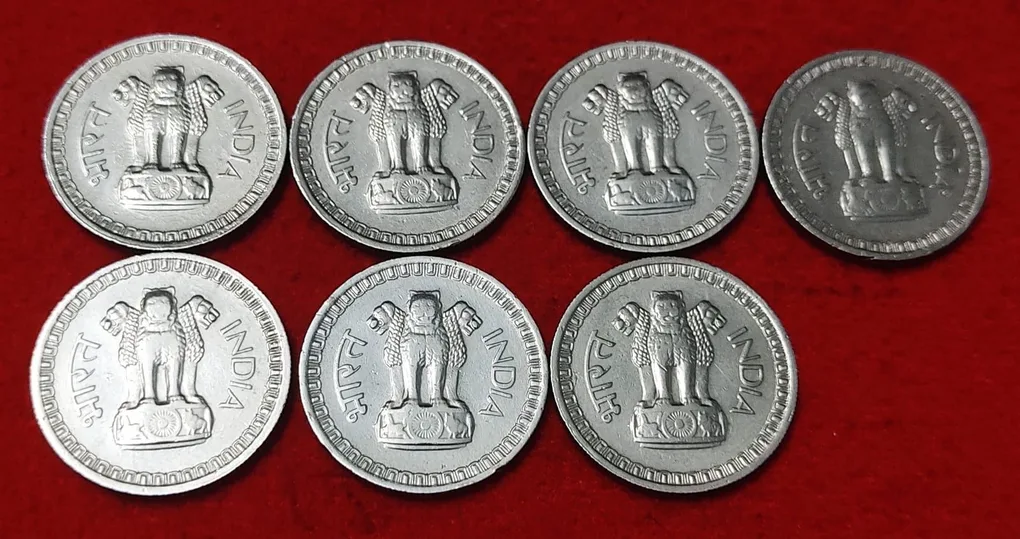 50 NAYE PAISE YEAR 1963 BOMBAY MINT LOT OF 7 COIN PRICE